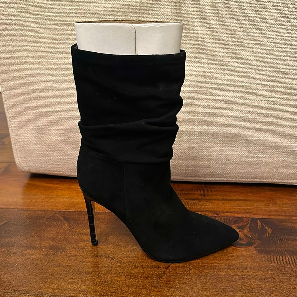 Nine West Jenn Womens Pointed Toe Mid-Calf Boots Black Size 7 New In Box